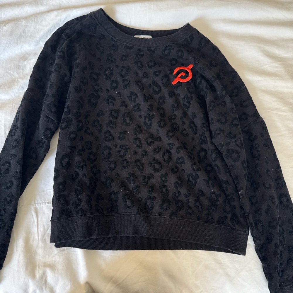 Peloton Black Leopard Print Pullover